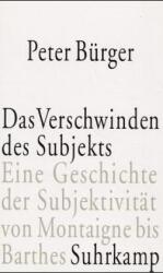 Cover von Das Verschwinden des Subjekts