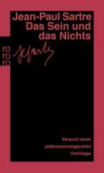 Buchcover von Gesammelte Werke in Einzelausgaben : Das Sein und das Nichts. Versuch einer phänemonologischen Ontologie