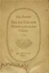 Buch-Sammler.de - Cover von Aus den Lehr- und Wanderjahren des Lebens