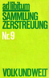 Cover von ad libitum: Sammlung Zerstreuung, Nr. 9